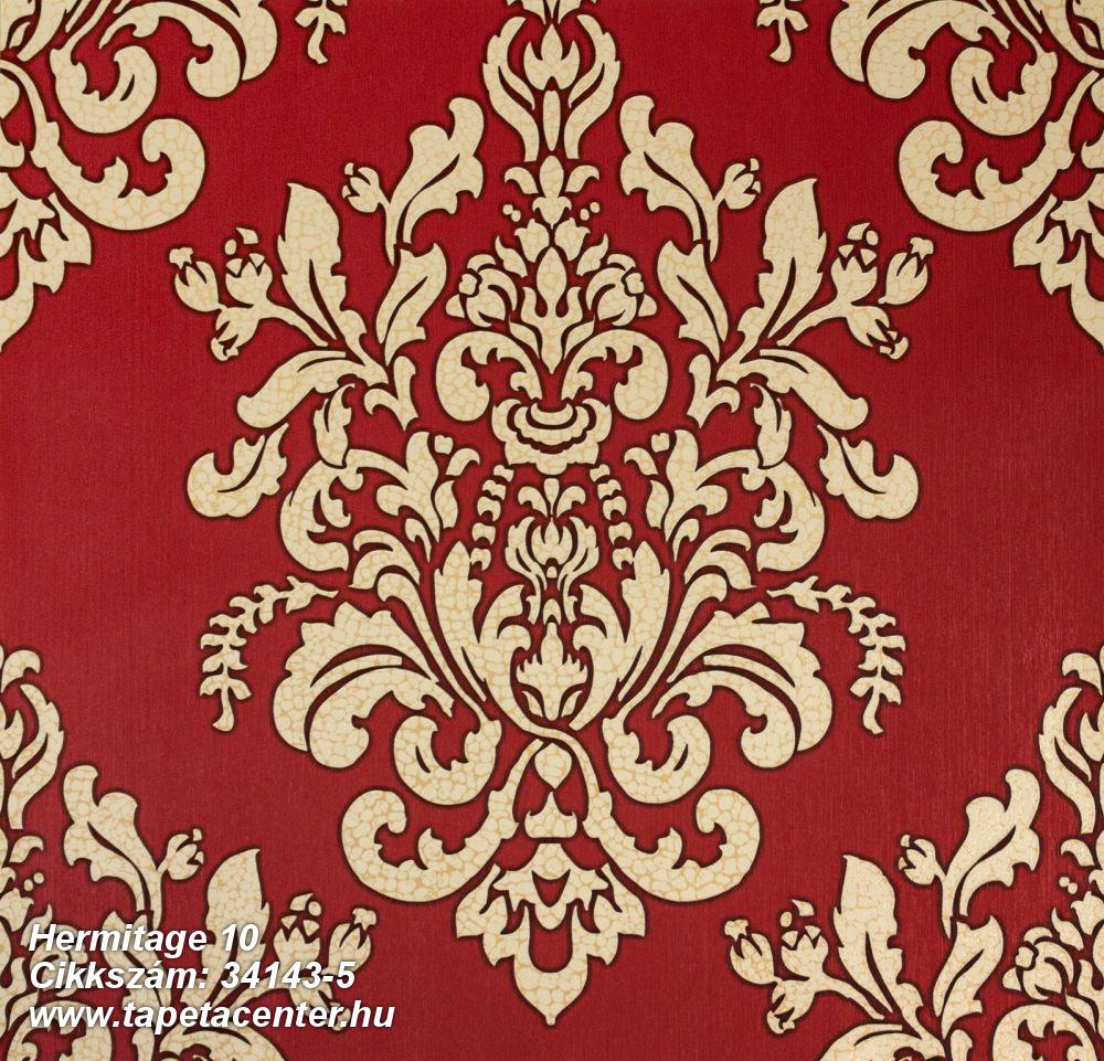 Barokk-klasszikus,különleges felületű,különleges motívumos,metál-fényes,bézs-drapp,piros-bordó,súrolható,vlies tapéta 